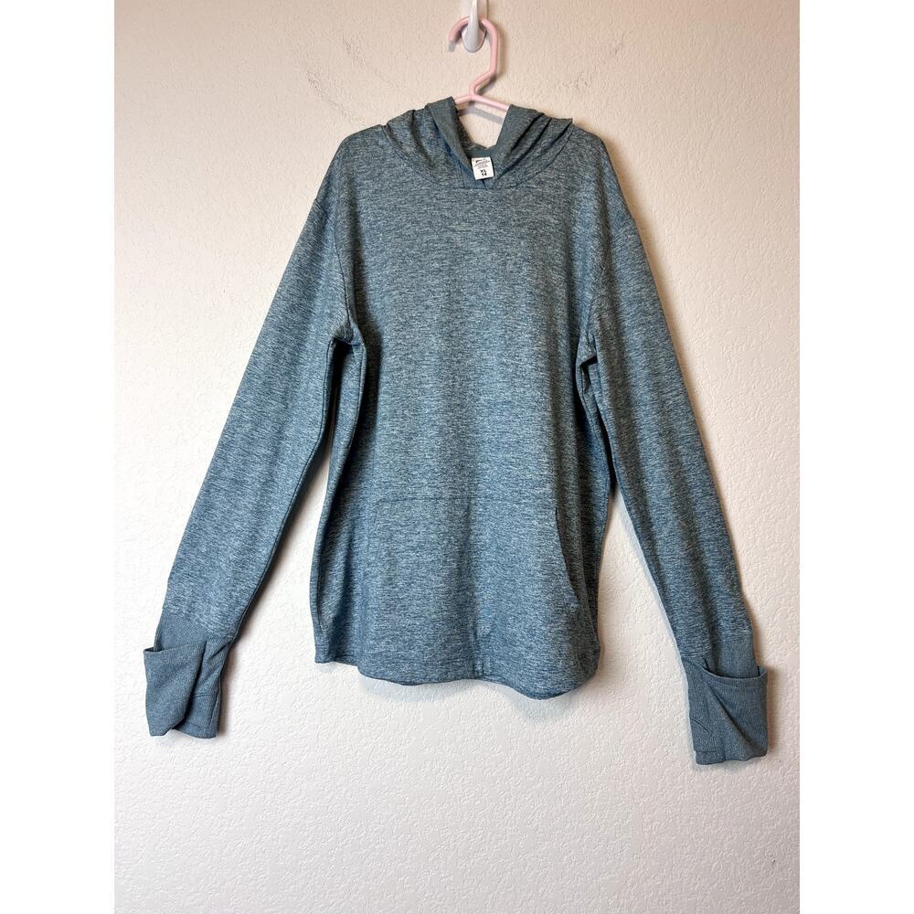 Athleta Girl Uptempo Hooded Top Heather Green Size 14 Activewear